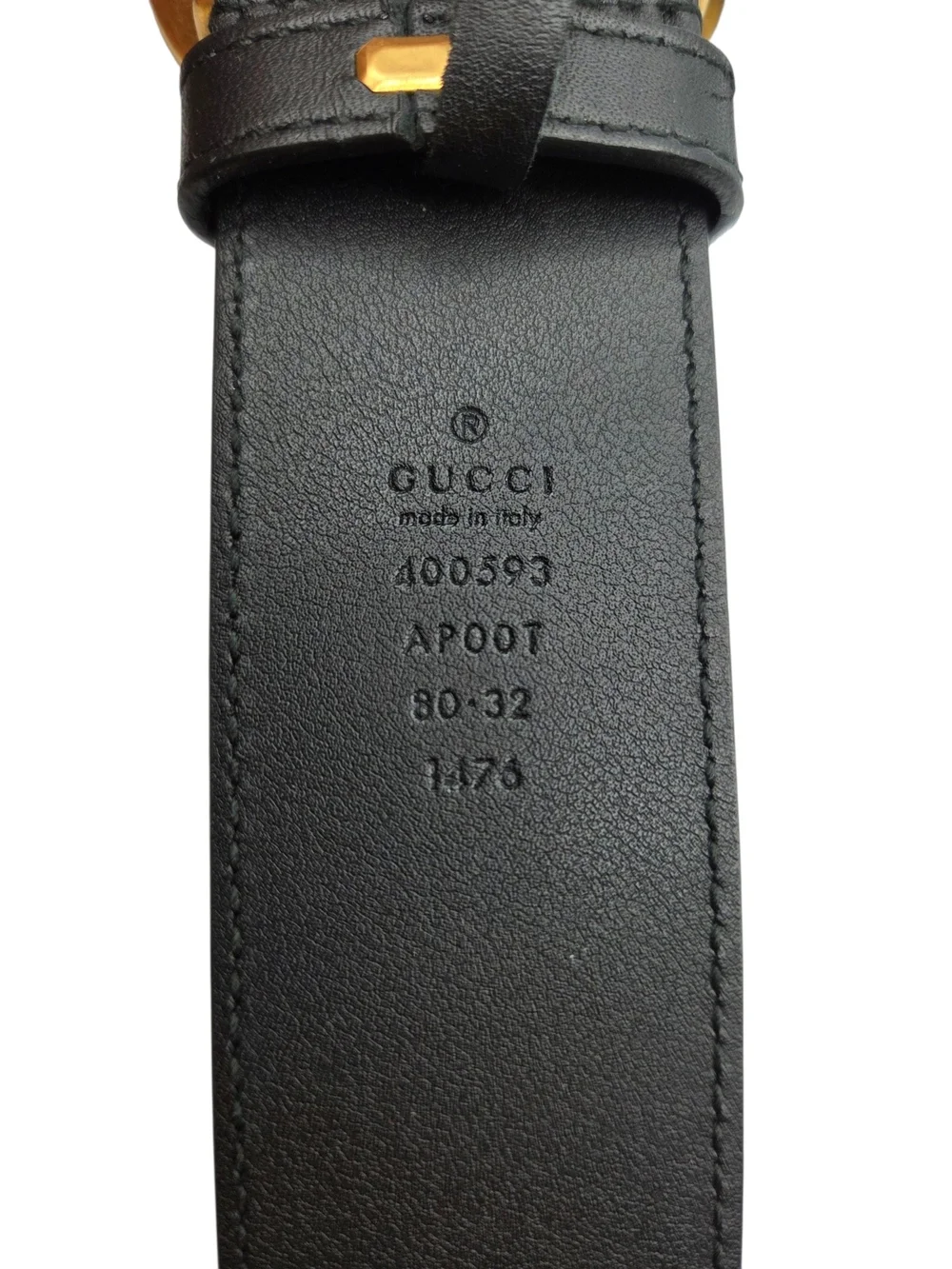 Gucci Double G Logo Black Leather Belt